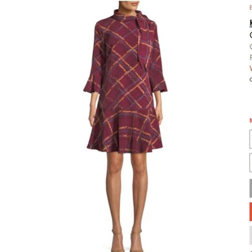 Karl‎ Lagerfeld Red Chain-print Long-sleeve Dress